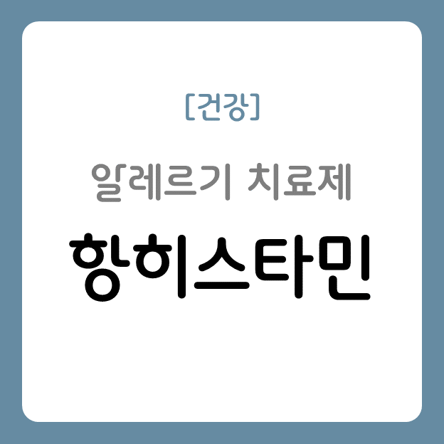 항히스타민 1,2세대 효과와 부작용/내성