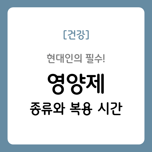 영양제 종류와 복용 시간